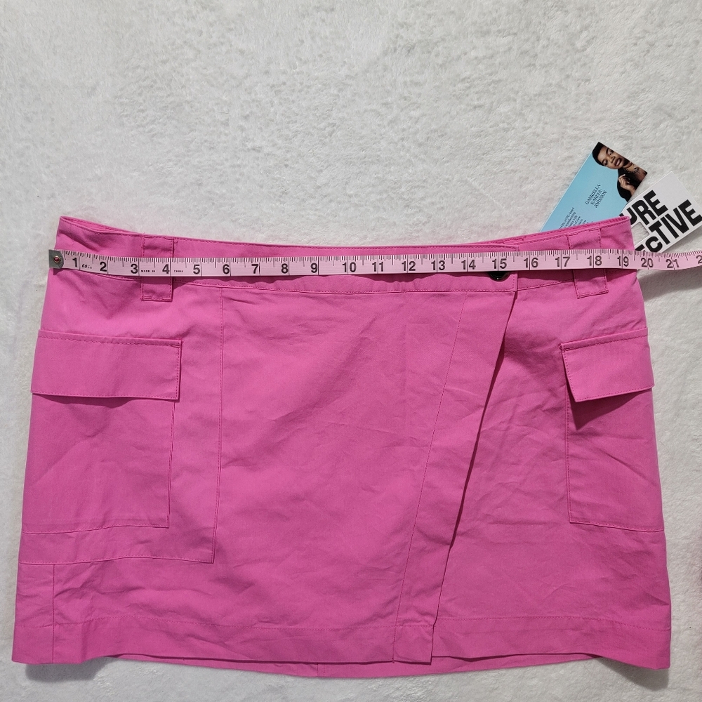 NWT Future Collective Gabriella Karefa-Johnson Hot Pink Wrap Mini Skirt Size 16 - Picture 8 of 9